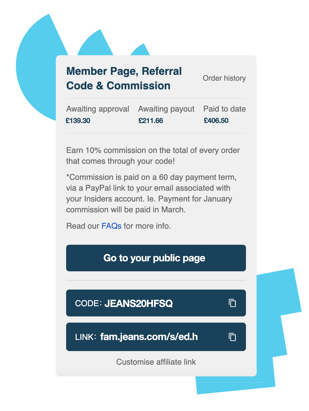 affiliate codes copy